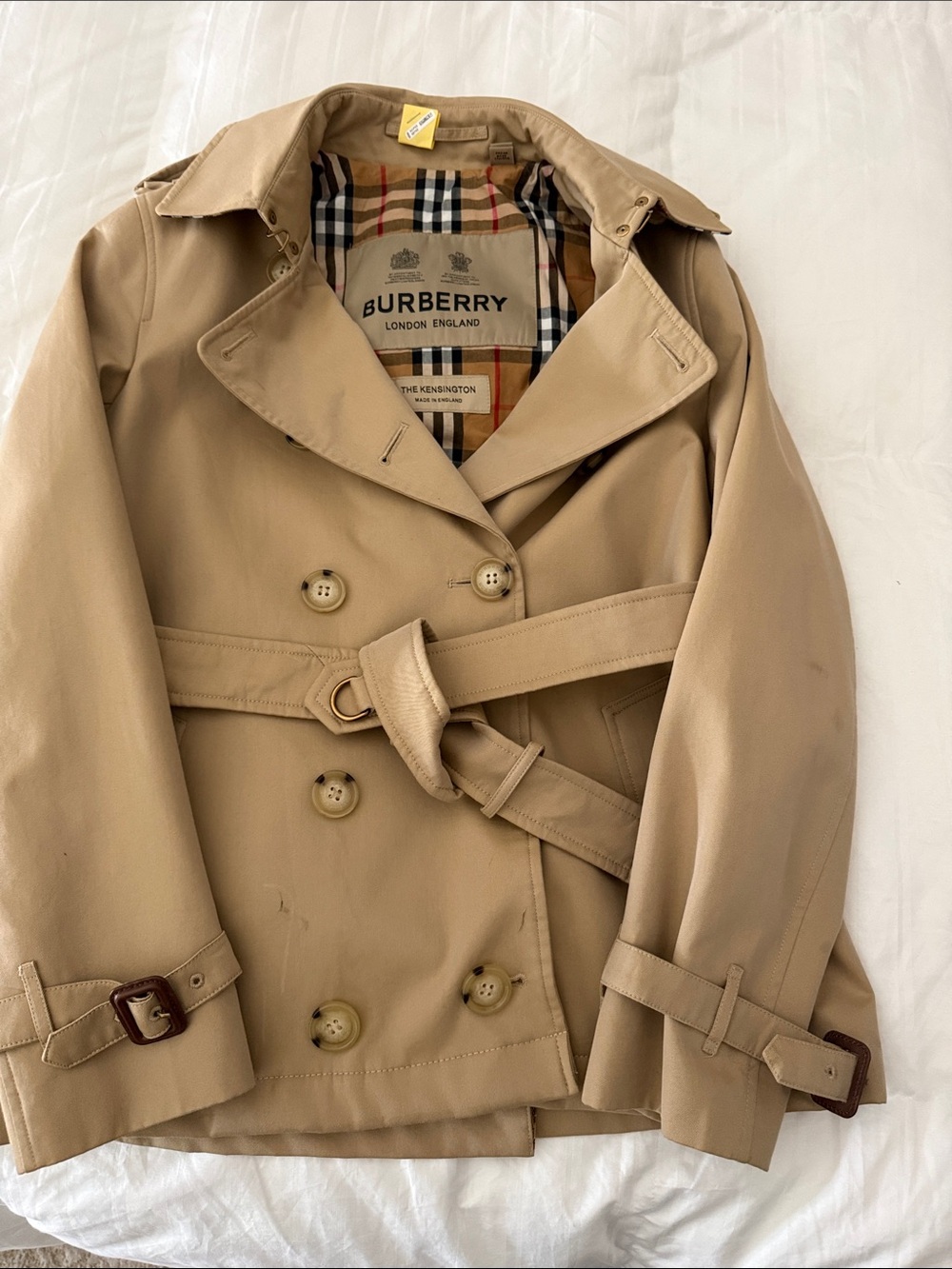 Burberry Beige Trench Coat with Signature Check Lining